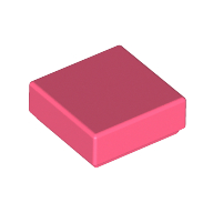 Lego Tile 1 x 1 with Groove / Coral
