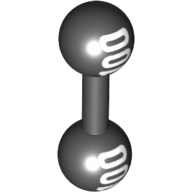 Lego Sports Barbells with '100' Print on Both Ends / Black