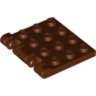 Hinge Plate 3 x 4 Locking Dual 2 Finger, 9 Teeth / Reddish Brown