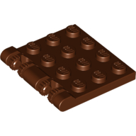 Lego Hinge Plate 3 x 4 Locking Dual 2 Finger, 9 Teeth / Reddish Brown