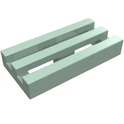 Tile Special 1 x 2 Grille with Bottom Groove / Sand Green
