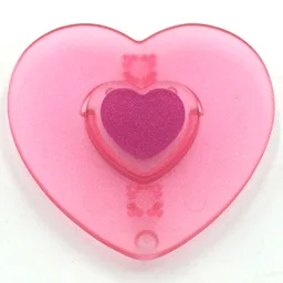 Clikits Icon, Heart with Two Pins, Dark Pink Heart Print / Trans-Pink