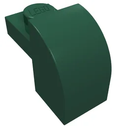 Brick Curved 1 x 2 x 1 1/3 with Curved Top / Dark Green