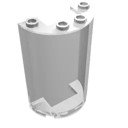 Cylinder Half 2 x 4 x 5 with 1 x 2 cutout / Trans-Clear