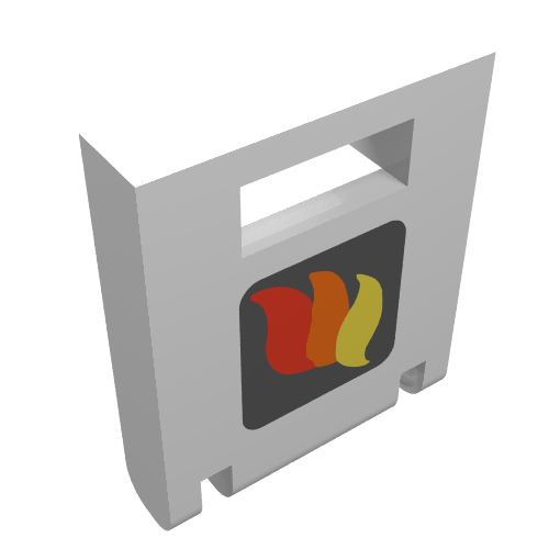Lego Box 2 x 2 x 2 Door with Slot and Classic Fire Logo Print / White