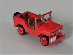 The Red Jeep of the Adventures of Tintin : Land of Black Gold