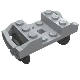 Wheel Holder, Train with Wheels [Complete Assembly] / Light Bluish Gray