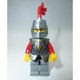 Knight, Red, Silver Armor, Helmet with Red Plume
