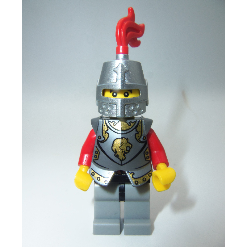 Lego Knight, Red, Silver Armor, Helmet with Red Plume