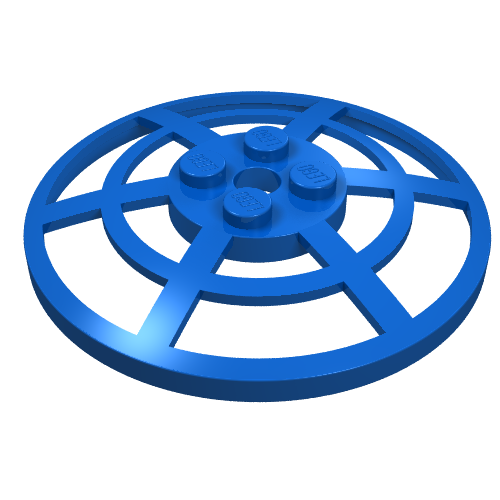 Lego Dish 6 x 6 Inverted, Radar / Webbed [No Anti-studs] / Blue