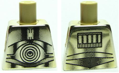 Lego Torso SW C-3PO Pattern / Chrome Gold