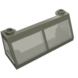Windscreen 2 x 6 x 2 Train with Trans-Brown Glass / Dark Gray