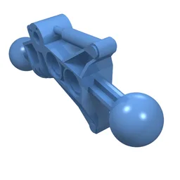 Large Figure Skeletal, Limb, Angular with 2 Ball Joints, and 2 Holes (Toa) / Medium Blue
