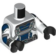 Torso, Silver/Dark Blue Armor, Black Utility Belt Print, White Arms, Black Hands / White