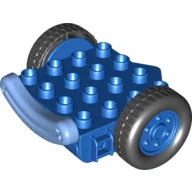 Duplo Crane Base, Front, with Two Wheels and Lips (Lofty) / Blue