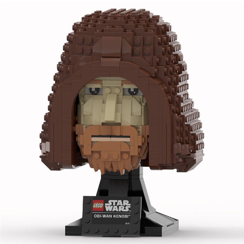 Lego ObiWan Kenobi Head - Helmet Collection Style