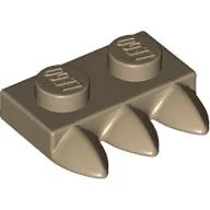 Plate Special 1 x 2 with Three Teeth [Tri-Tooth] / Dark Tan