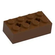Brick Special 2 x 4 with 3 Axle Holes / Reddish Brown