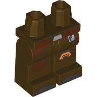 Lego Hips and Dark Brown Legs with Reddish Brown Belt, Orange/Reddish Brown Knee Pads print / Dark Brown