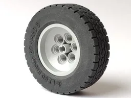 Wheel 43.2mm D. x 18mm - Extended Axle Stem with Black Tire 62.4 x 20 S (32020 / 32019)