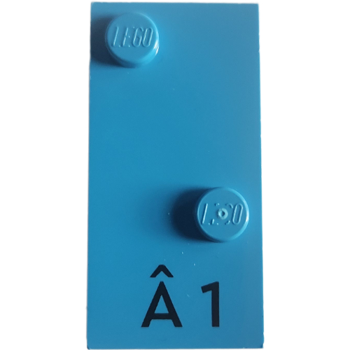 Lego Braille Brick 2 x 4 with 2 Studs ⠡ and 'Â 1' print