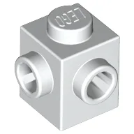 Brick Special 1 x 1 with Studs on 2 Adjacent Sides / White