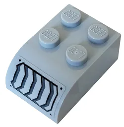 Slope, Curved 3 x 2 with 4 Studs with Vents and Rivets Pattern Model Right Side (Sticker) - Set 76160