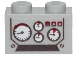 Brick, Modified 1 x 2 with Studs on 1 Side with 4 Gauges Pattern (Sticker) - Set 70419