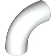 Brick Round 1 x 1 diameter Tube with 90 Degree Elbow (2 x 2 x 1) and Axle Holes (Crossholes) at each end / White