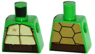 Lego Torso Tan and Dark Tan Turtle Shell, Dark Brown Belt Pattern