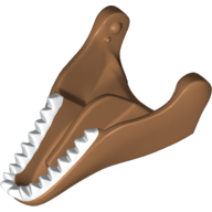 Lego Animal Body Part, Dinosaur, Tyrannosaurus Rex Lower Jaw with White Teeth Print / Medium Nougat