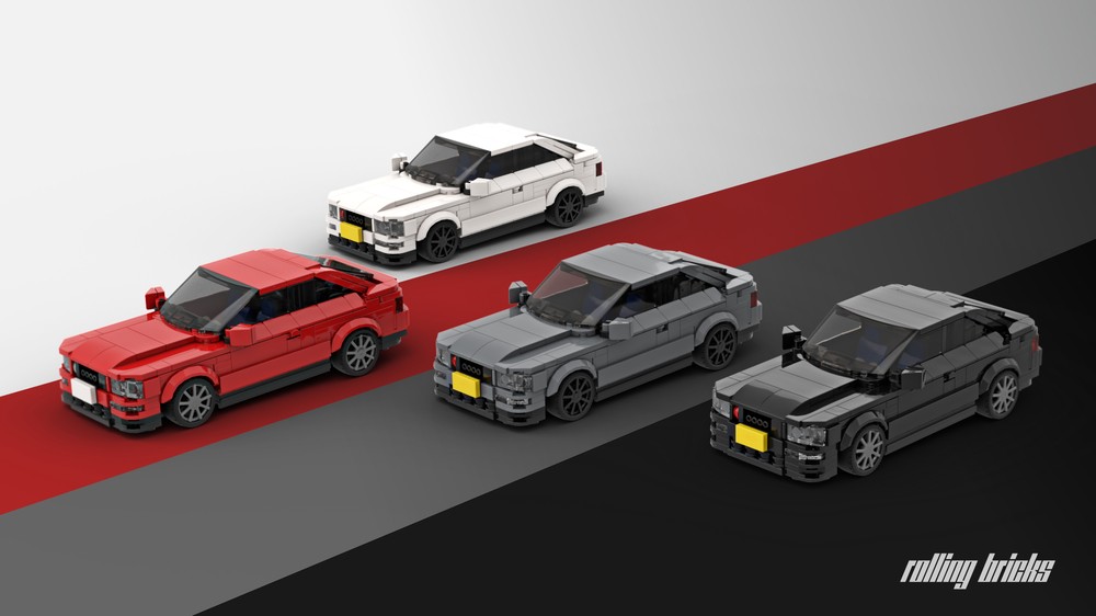 Lego Audi S2 Coupe - in 4 colors: red, white, dark grey, black