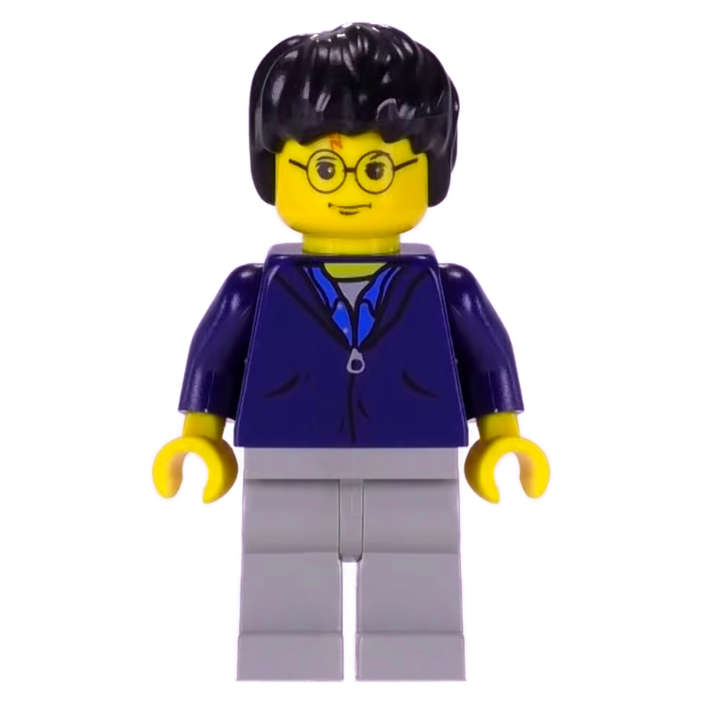 Lego Harry Potter, Yellow Skin, Dark Blue Jacket with Zipper