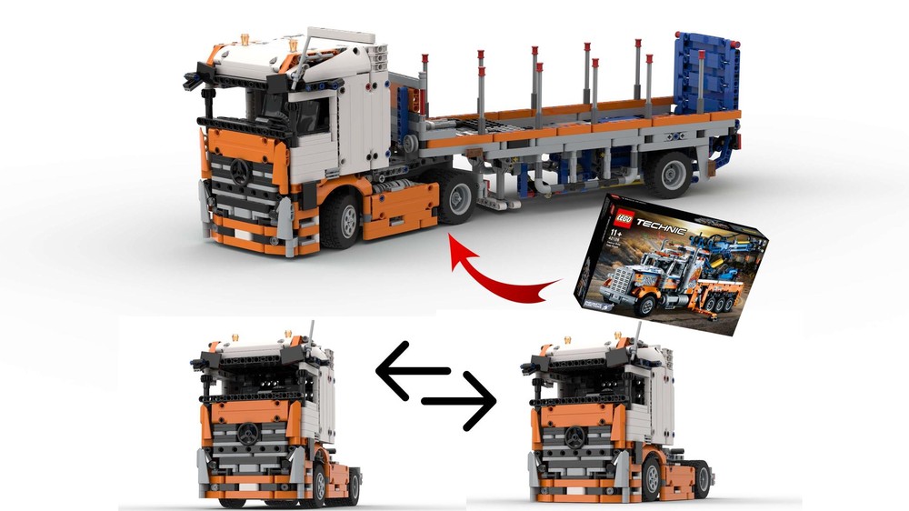 Lego 42128 Mercedes Actros manual Version with Tail-Lift Trailer