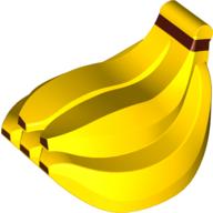 Lego Duplo Food Bananas with Brown Tips Print / Yellow