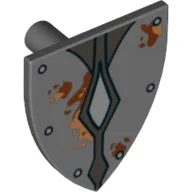 Shield Triangular with Silver Studs and Diamonds and Mud Spots Print