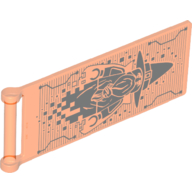 Lego Flag 7 x 3 with Rod with Merlok Hologram Print / Trans-Neon Orange