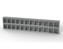 Black 1x12 minifig modular display [Upper layer]