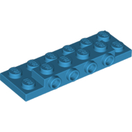 Lego Plate Special 2 x 6 x 2/3 with 4 Studs on Side, 1 Support Wall on Bottom / Dark Azure