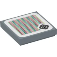 Tile 2 x 2 with Amp and Barcode Print (Sticker) / Sand Blue