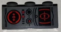 Brick 1 x 3 with SW Black and Red Target Monitor and Buttons Pattern (Sticker) - Set 75243