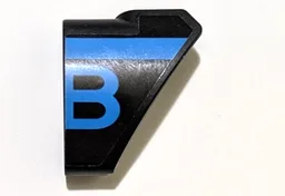 Technic, Panel Curved #10 3 x 3 Tapered Right with Dark Azure Stripe and Bugatti Logo Right Half / Capital Letter B Pattern (Sticker) - Set 42162