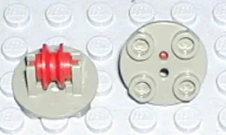 Plate, Round 2 x 2 Thin with Wheel Holder and Pulley Wheel