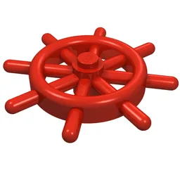 Boat / Ship Wheel / Helm / Red