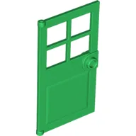 Door 1 x 4 x 6 with 4 Panes and Stud Handle / Green
