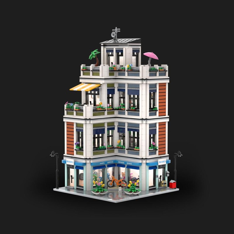 Lego City Apartments and Bicycle Shop