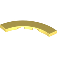 Lego Tile 4 x 4 Curved, Macaroni / Bright Light Yellow