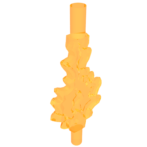 Lego Wave / Power Burst / Flame, Bolt Large with Bar Ends / Trans-Orange