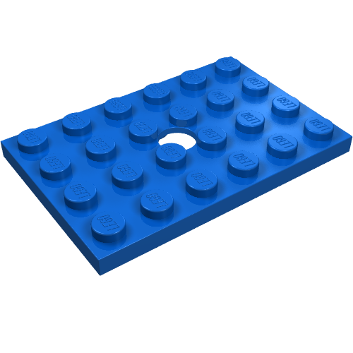 Lego Plate Special 4 x 6 with Hole / Blue