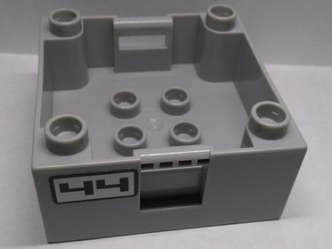 Lego Duplo Container Box 4 x 4 with Studs on Corners with Black '44' Pattern on Both Sides (Stickers) - Set 7840